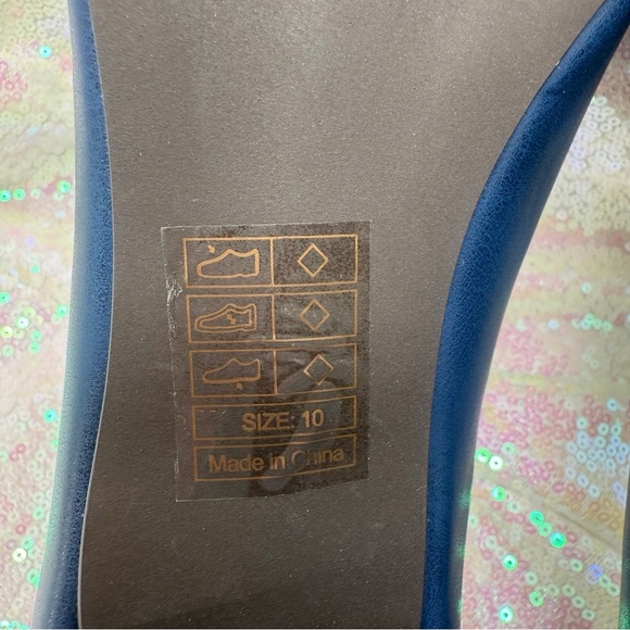 BAIT Footwear Blue Peep Toe Double Buckle Heels Size 10 - Picture 5 of 13